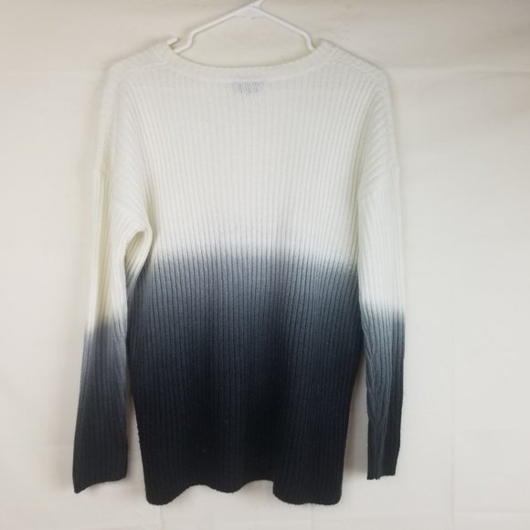 Topshop Womens Sz 2 Ombre Dip Dye Long Sleeve Crew Neck Hi Low Sweater - Picture 5 of 5